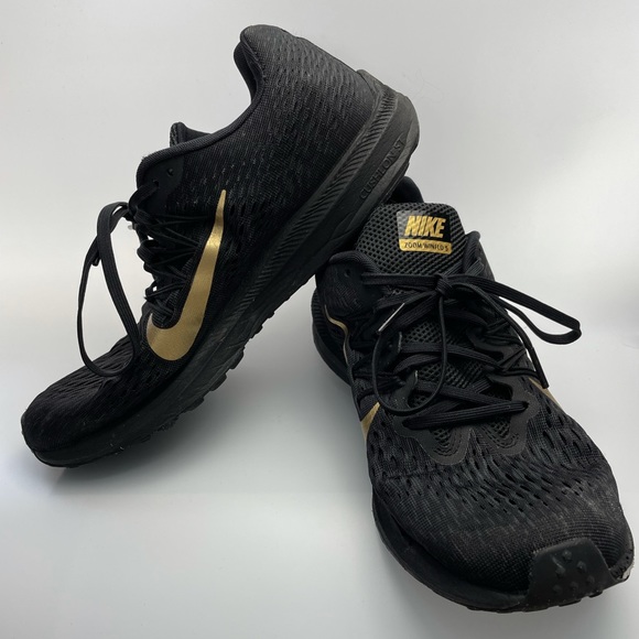 Nike Shoes - Nike Women’s Zoom Winflo 5 BV1253-001 Black Gold Running Shoes Lace Up Size 9